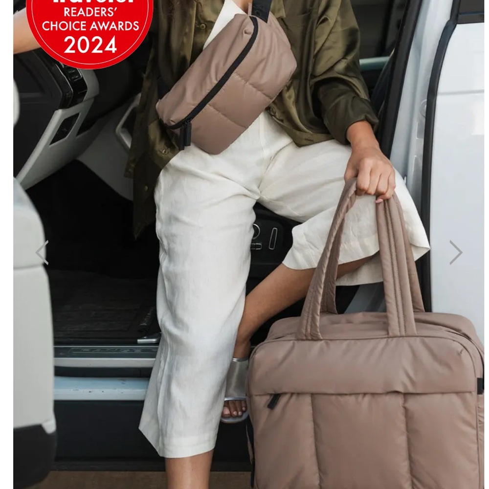 Calpak Luka Duffel bag in chocolate color